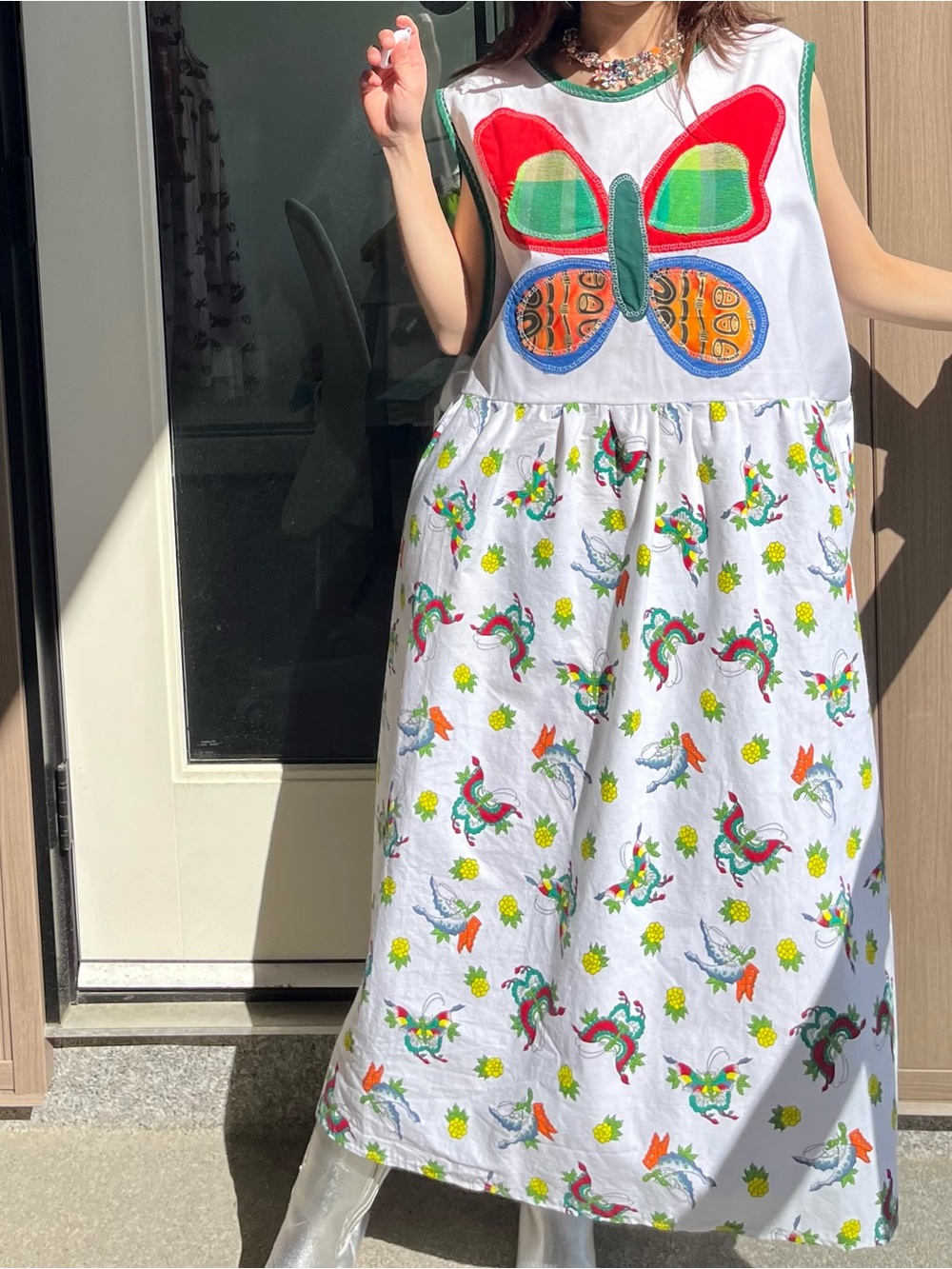 Papillon No. 1 | Handmade Vintage Sheet Butterfly Cotton Dress | SKU 09082
